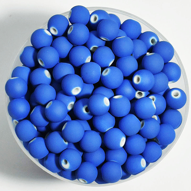 Wholesale 8mm Soft Pottery Plastic Acrylic Rubber Beads